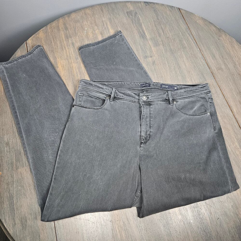 J Jill Womens 16 High Rise Straight Leg Minimalistcore Officecore Gray Jeans
